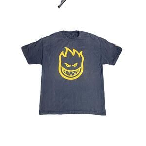 Mens Large Vintage Black Spitfire Wheels Logo Graphic Tee No Tag y2k skater